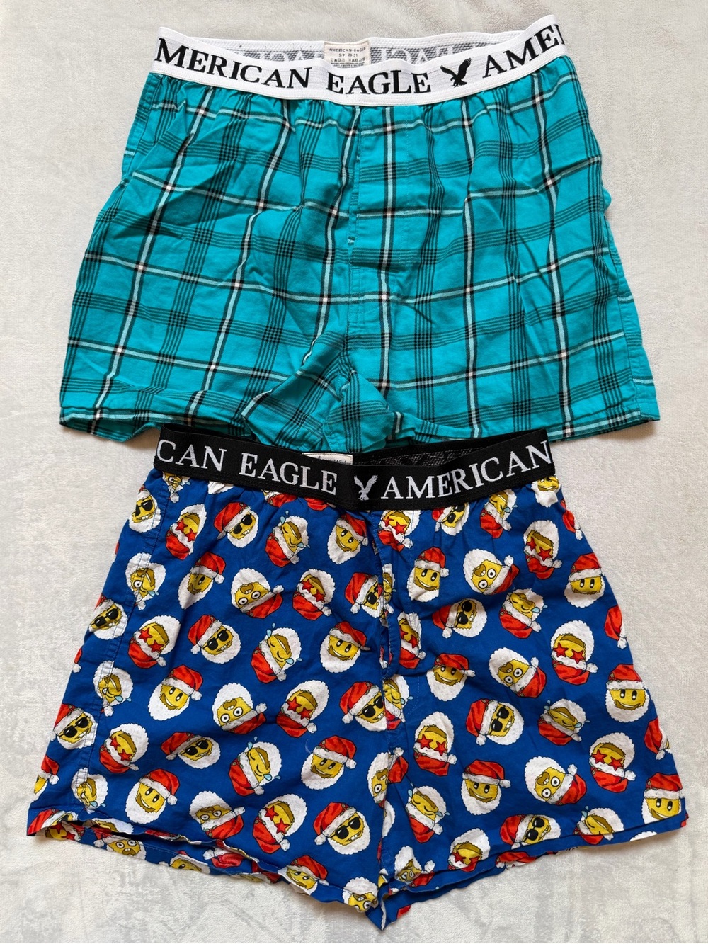 American Eagle Size Small Boxers Underwear Fun Prints Plaid Christmas Comfy